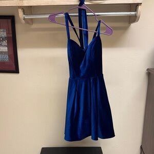Blondie Nites Navy Blue Velvet Dress